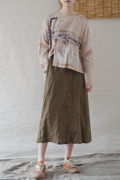 100% Cotton Summer Lace-up T-shirt