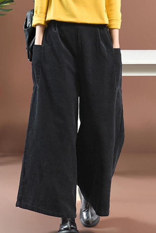 Loose Corduroy Wide Legs Pants