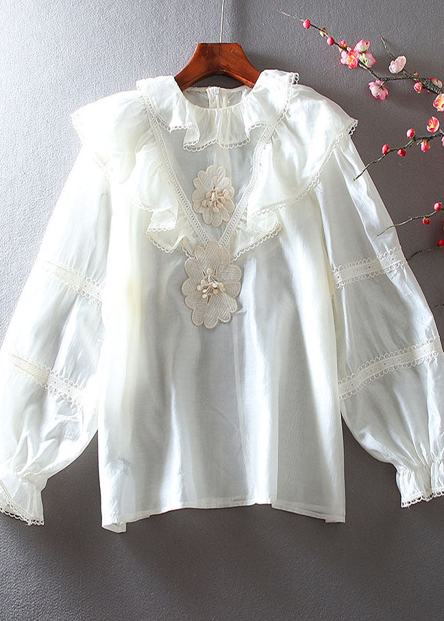 Apricot Embroidered Lace Top Spring