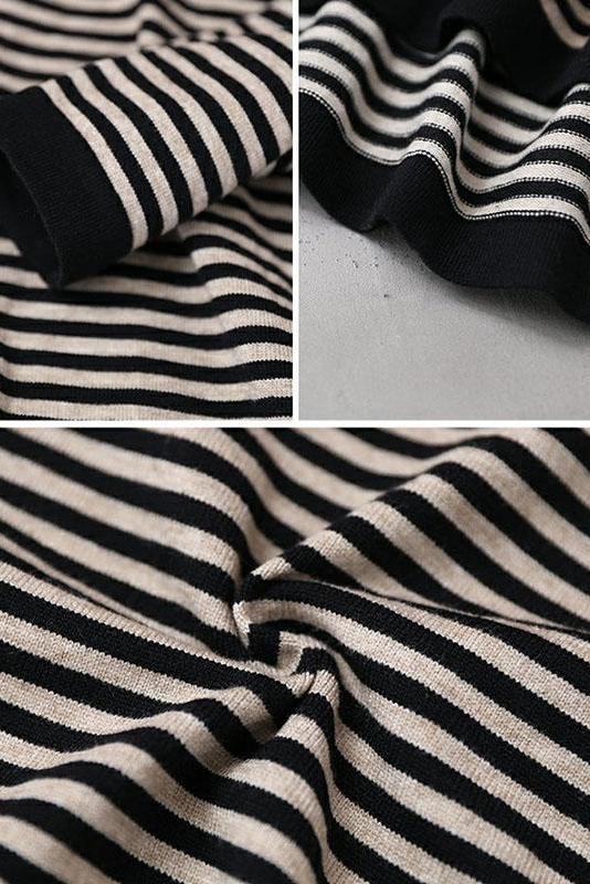 Lotstrends Ultra-loose Classic Striped Round Neck Sweater