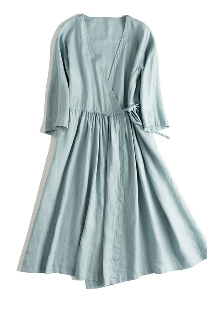 Loose Drawing Linen Summer Dresses Outfits