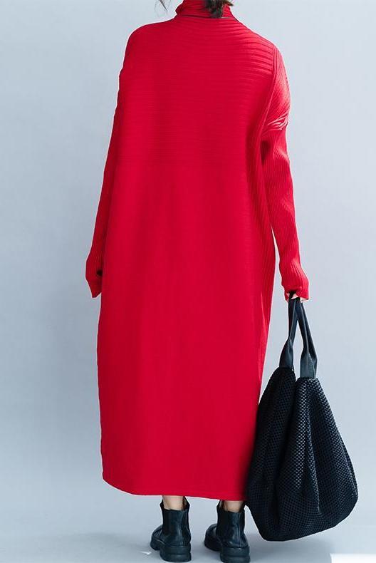 Loose High Neck Maxi Sweater Dresses