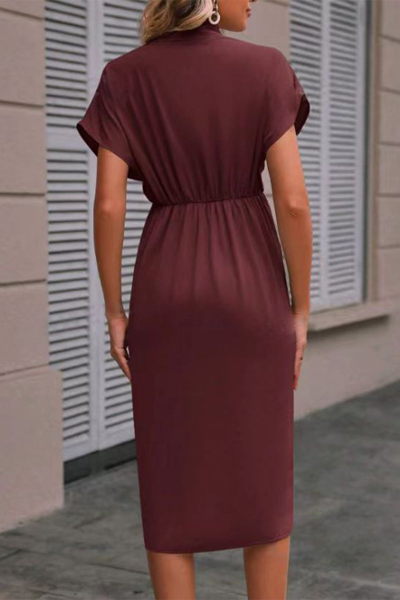 Fold V Neck a Line Dresses