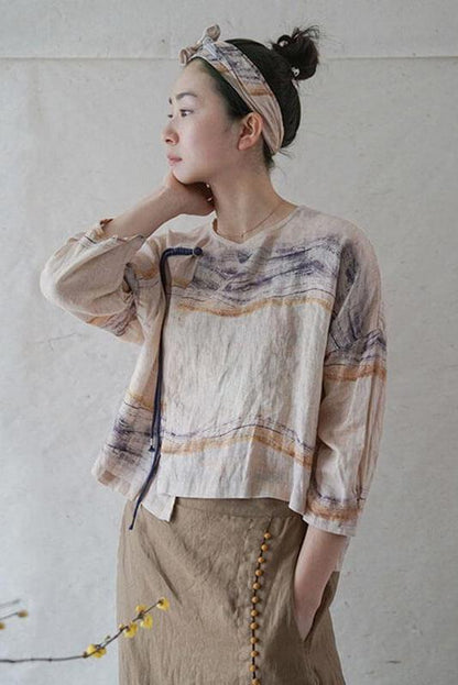 100% Cotton Summer Lace-up T-shirt