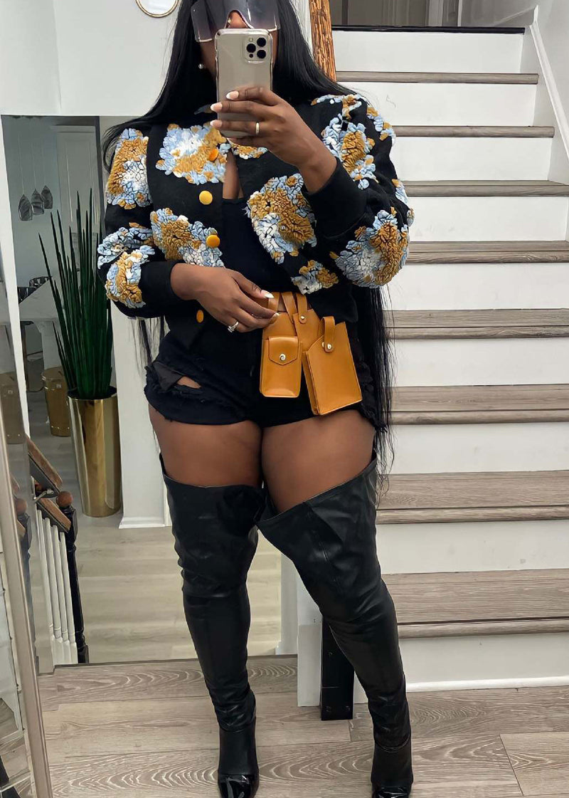 O Neck Pockets Cotton Jackets Fall