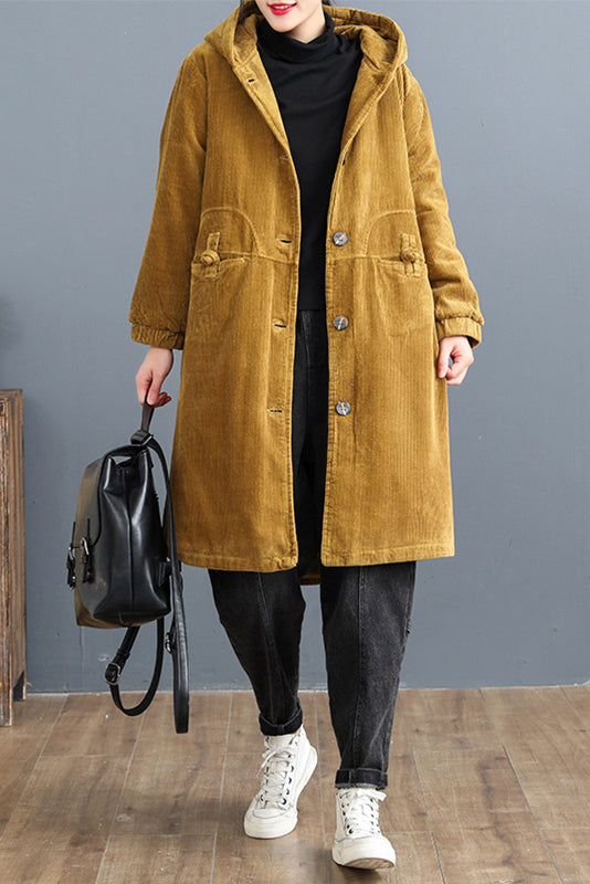 New Style Corduroy Cotton Jacket Loose Coat