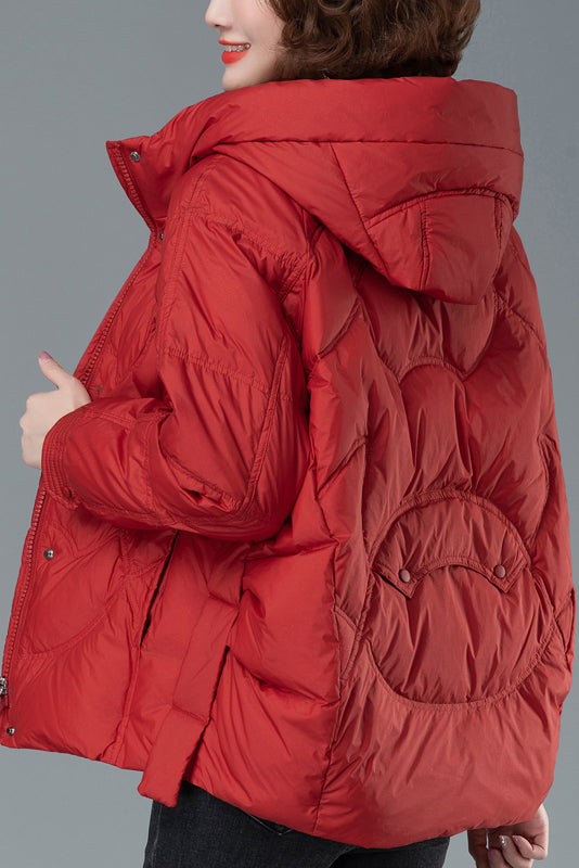 -new Winter Loose Hooded Down Coat Thickened Jacket