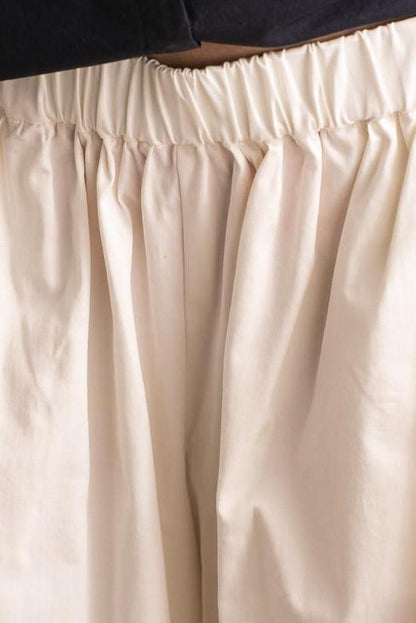 Rice Cotton Width Leg Pants