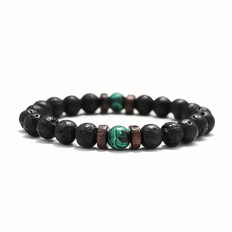 Earthy Stone Beaded Masculine Bracelet