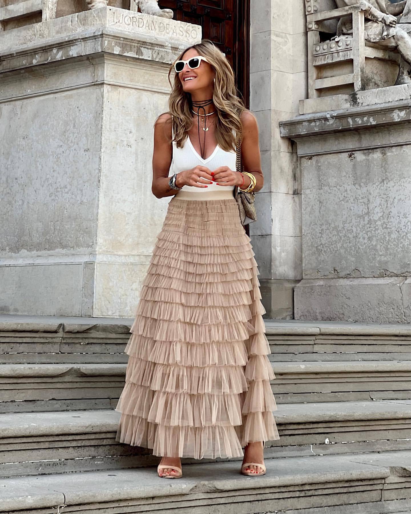 Skirt With Ruffled Trim