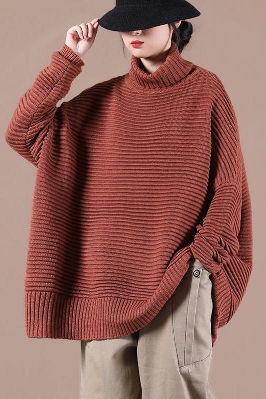 Winter Striped Turtleneck Knitted Sweater
