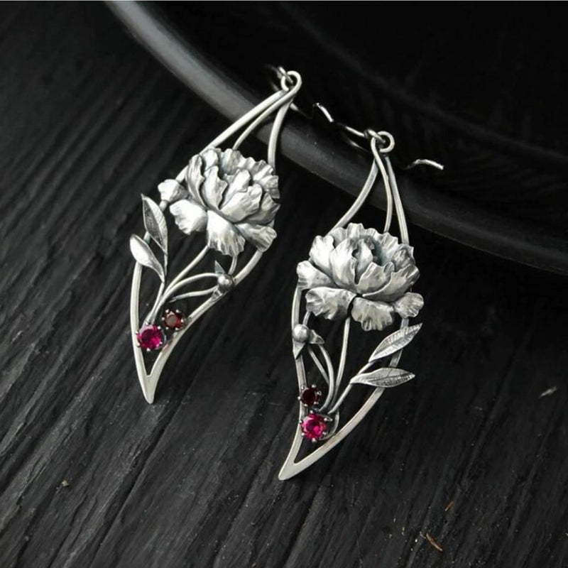 Earrings With Crystals in Sterling Silver
