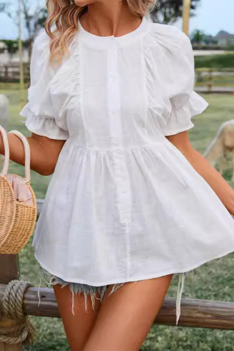 Simplicity O Neck Tops