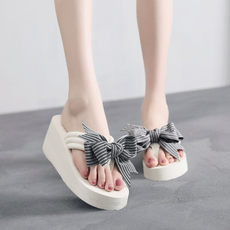 Wedge Bow Slippers