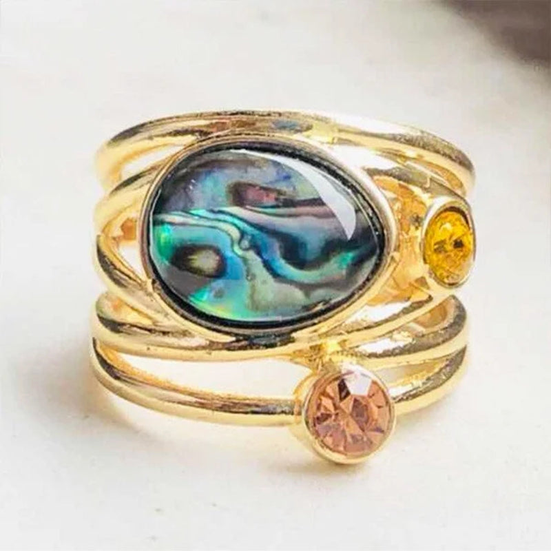 Chromatic Golden Layered Ring