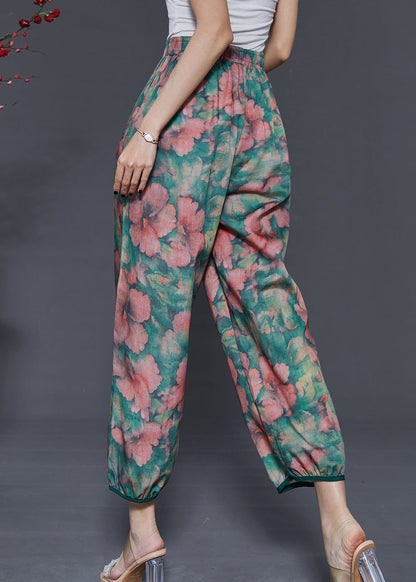 Red Tie Dye Linen Pants Summer