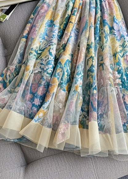 Print Exra Large Hem Tulle Skirt Summer