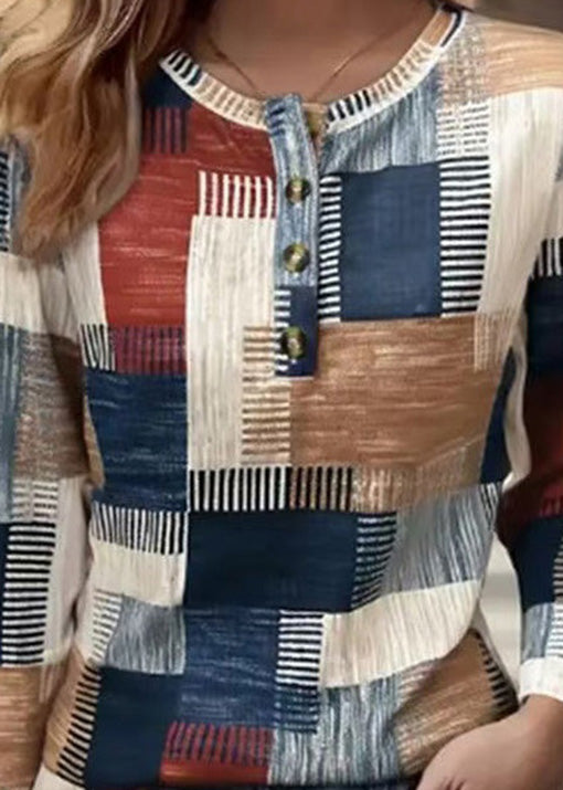 New Printed Cotton T-shirt Long Sleeves
