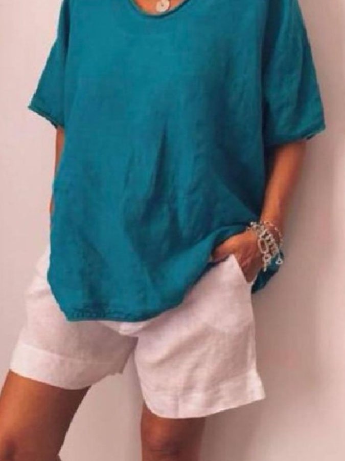 Cotton and Linen T-shirt
