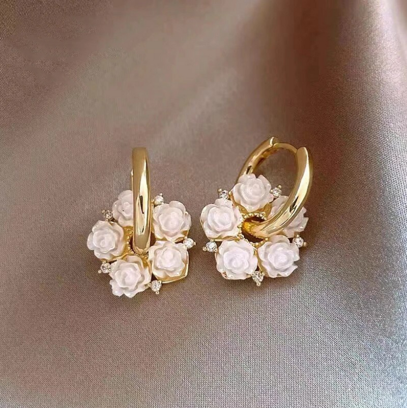 White Flower Earrings