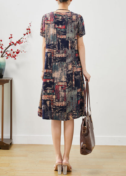 Navy Oversized Tie Dye Cotton Dress Summer