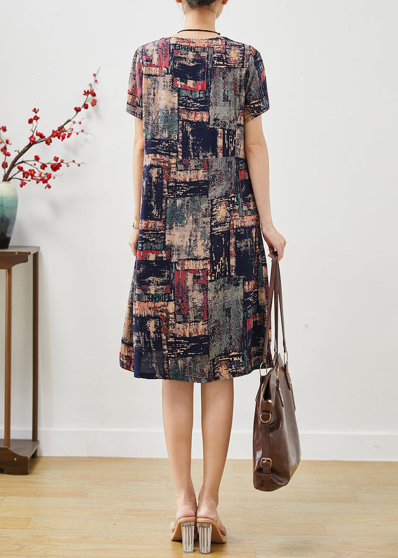 Navy Oversized Tie Dye Cotton Dress Summer