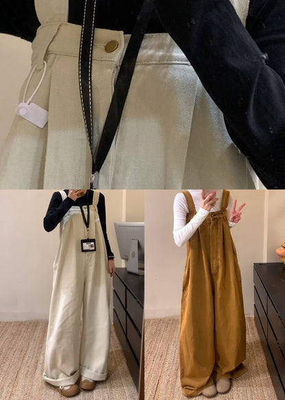 New Brown Button Denim Jumpsuits Sleeveless