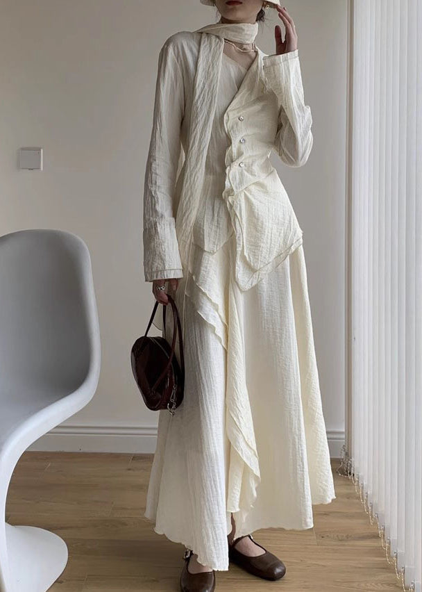 Black V Neck Shirt and a Line Skirts Two Piece Set Spring