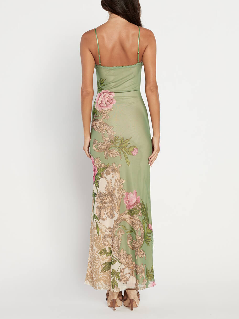 The Print Suspender Stretch Maxi Dress