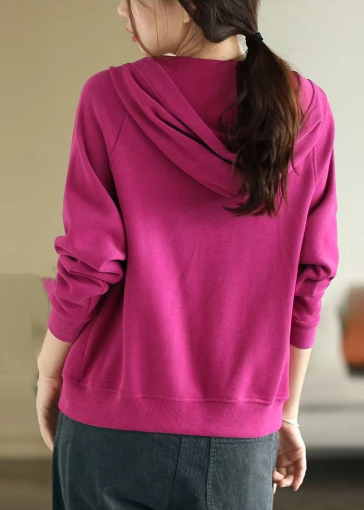 Rose Hooded Cotton Coats Spring
