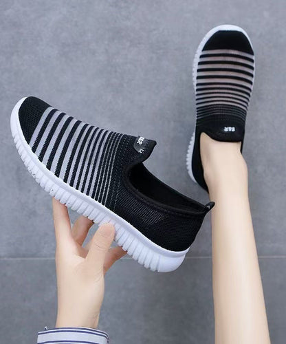 Knit Fabric Flat Shoes for Hollow Out Flat Shoes