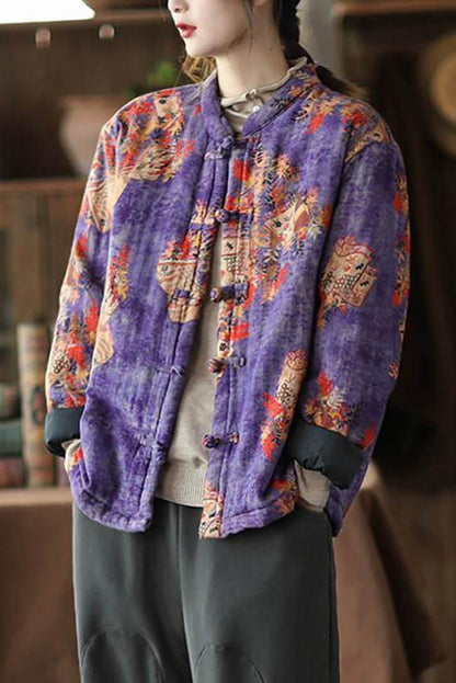 Limited Stock- Retro Thick Warm Print Cotton Coat