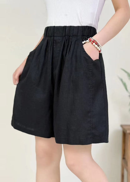 Orange Oversized Elastic Waist Cotton Pants Shorts Summer