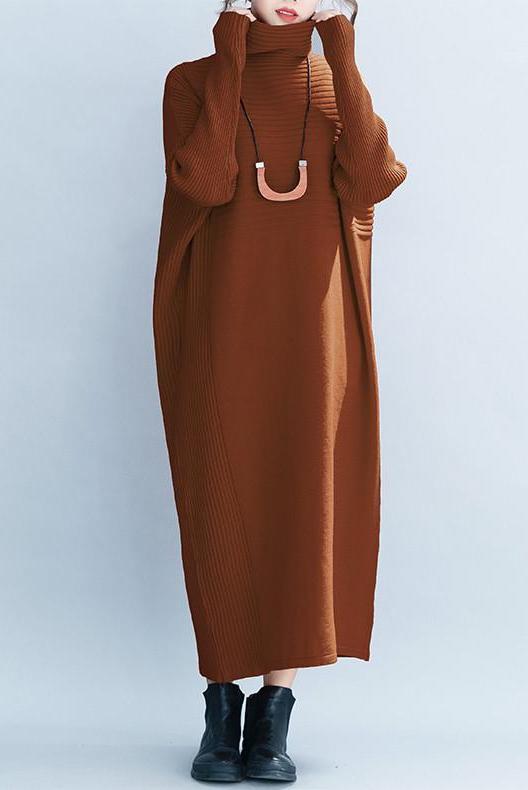 Loose High Neck Maxi Sweater Dresses