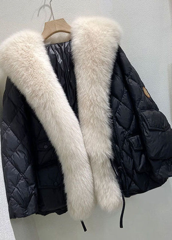 Green Fur Collar Oversized Duck Down Puffers Jackets Winter