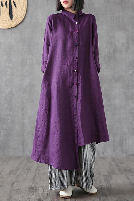 - Lotstrends Hand-made Plaid Linen Wide Leg Pants