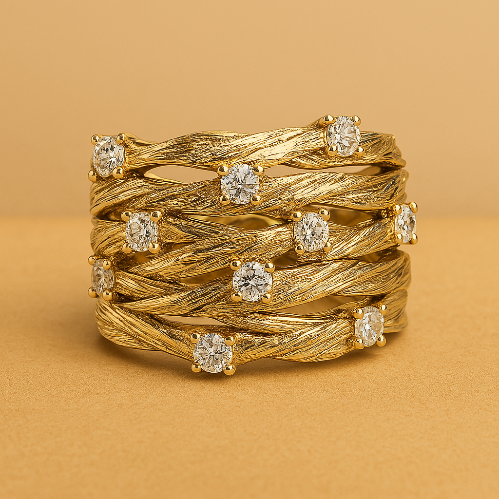 Golden Zirconia Ring
