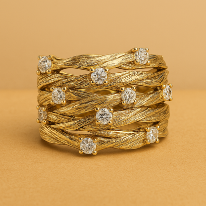 Golden Zirconia Ring