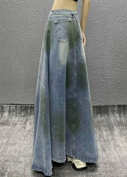Modern Blue Original Design High Waist Denim Skirts Summer