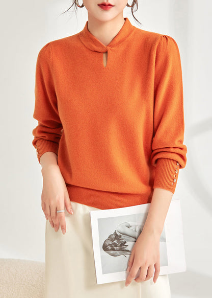 Coffee Original Design Button Wool Knit Sweater Spring