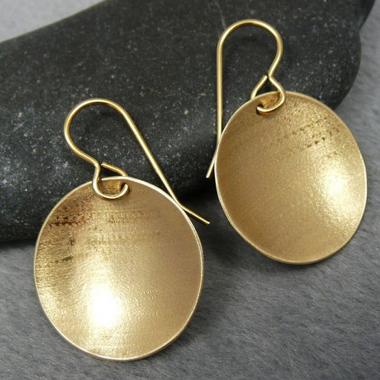 Rounded Golden Circle Earrings
