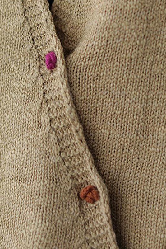 Knitted Retro Pure Color V-neck Sweater Coat