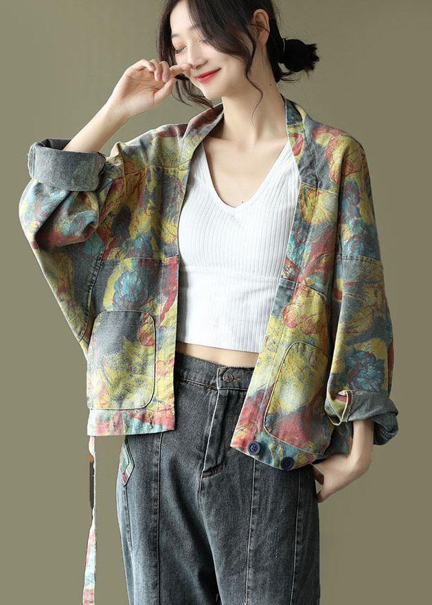 Modern Yellow Button Deni Top Short