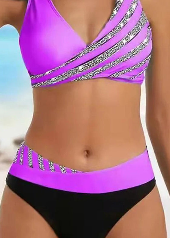 New Striped Top and Panty Bikini Swimsuit