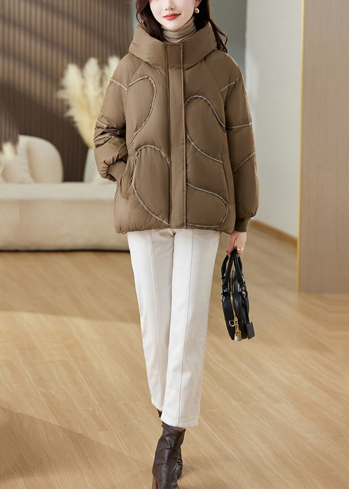 Brown Oversized Duck Down Down Coat Winter