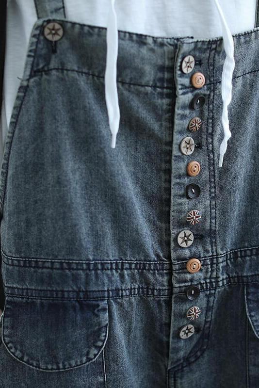 Cotton Breasted Hole Jumpsuits Dungarees