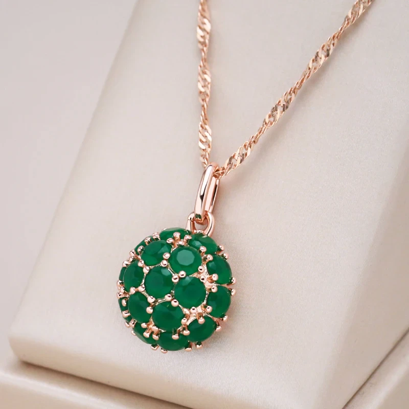 Green Inlaid Crystal Necklace