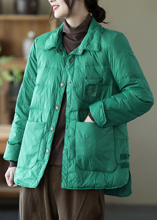 Green Pockets Winter Down Coats