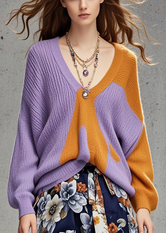 Colorblock Oversized Cozy Sweaters Fall