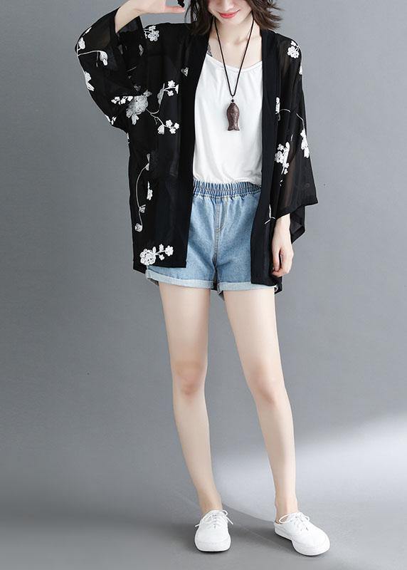 Black Bat Wing Sleeve Summer Long Sleeve Cardigans